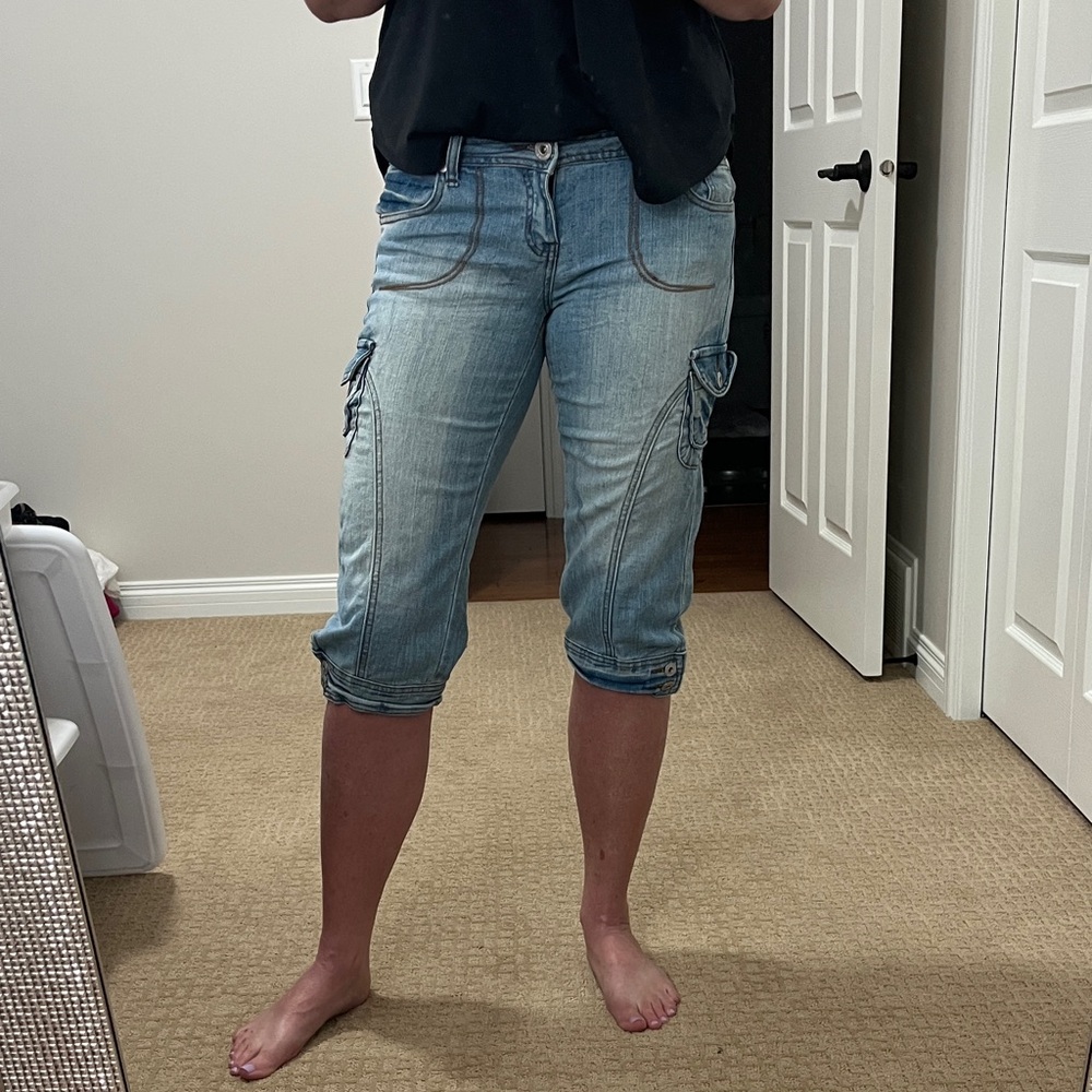 Casual Blue Cargo Shorts for Women